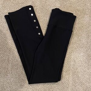 Athleta Black Elation Rib Snap Pants